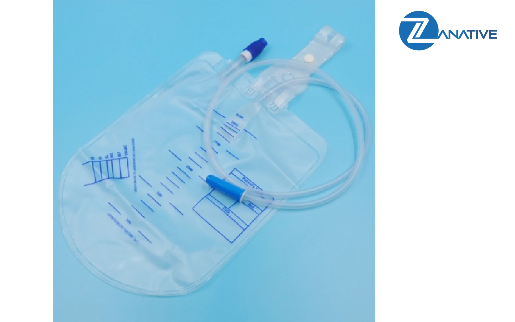 Zanative ถุงเก็บปัสสาวะสำหรับผู้ใหญ่ ขนาด 2000 ml ชนิดเทบน